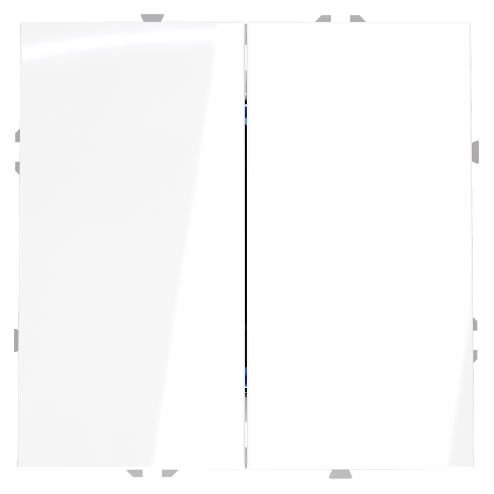 Перекрестный переключатель встраиваемый VOLTUM S70 двухклавишный 10А, (белый глянцевый)