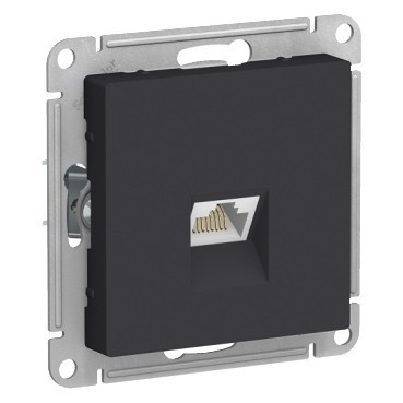Розетка Systeme Electric Atlas Design RJ-45 кат. 6a, карбон ATN001086