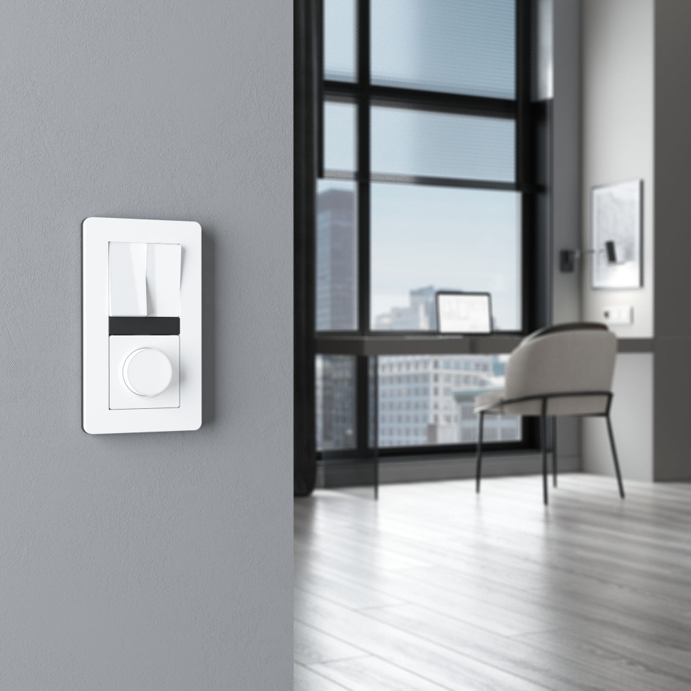 Перекрестный выключатель двухклавишный (белый акрил) W1123041