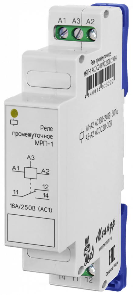 Реле промежуточное МРП-1 ACDC24В/AC230В УХЛ4 Меандр