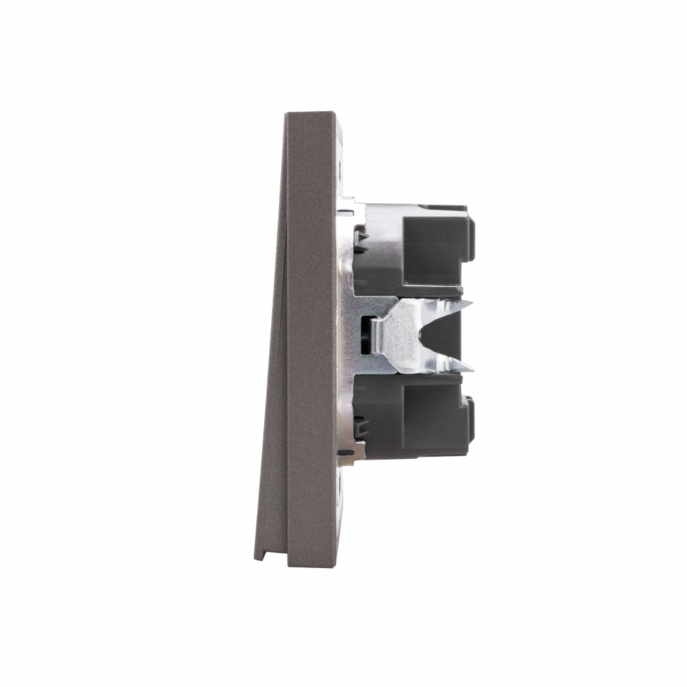 KRANZ Выключатель STRONG 1 кл с подсветкой 10А с/у графит KR-78-0713-6