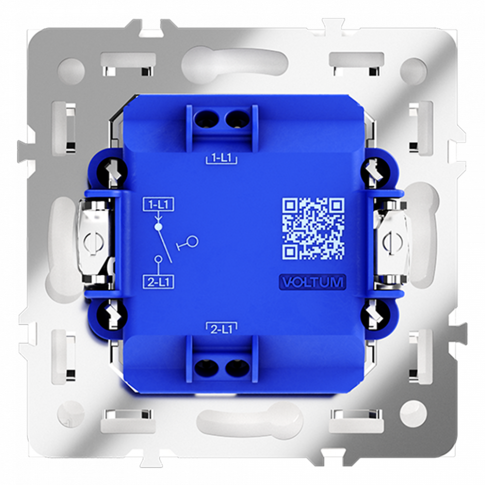 Выключатель встраиваемый VOLTUM S70 одноклавишный 10А, (белый матовый)
