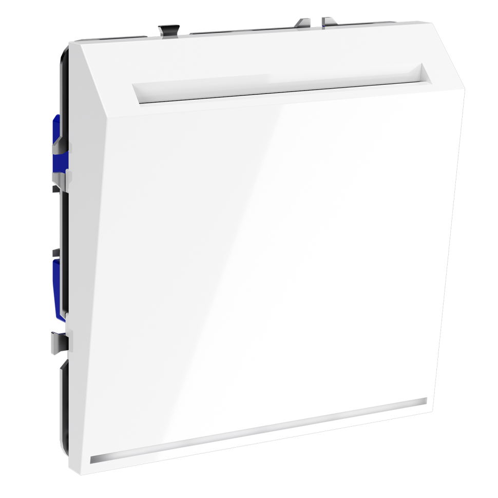 Выключатель встраиваемый VOLTUM S70 карточный 16А, (белый глянцевый)