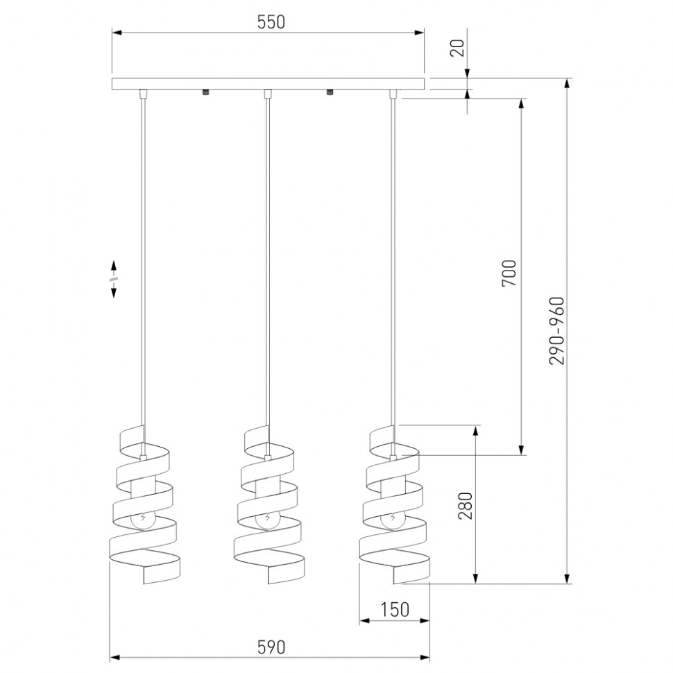 Подвесной светильник Eurosvet Storm 50058/3 черный