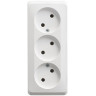 Розетка 3К без шторок 16А 250B Белая Systeme Electric Этюд  PA16-009B