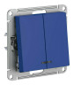 Выключатель двухклавишный Schneider Electric Atlas Design с подсветкой, аквамарин ATN001153
