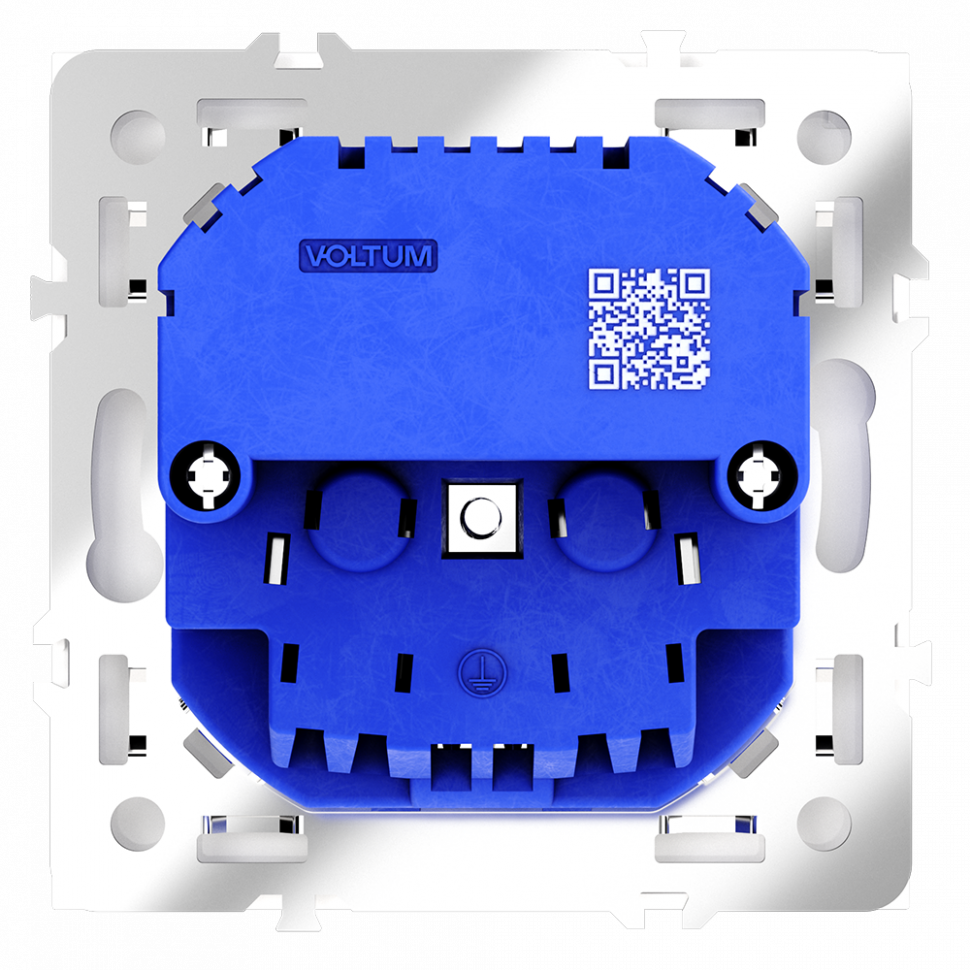 Розетка встраиваемая VOLTUM S70 с заземлением и защитными шторками, 16А, с USB A+C (белый глянцевый) VLS040501