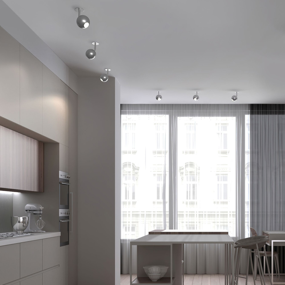 Встраиваемый точечный светодиодный светильник 9926 LED 12W 4200K серебро