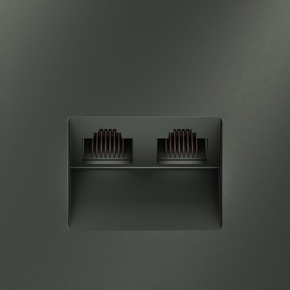 Розетка компьютерная встраиваемая VOLTUM S70 двойная RJ45+RJ45 кат.6, (титан) VLS060206