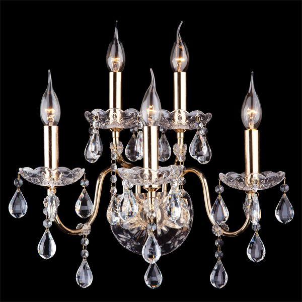 Бра с хрусталем 3600/5 золото / прозрачный хрусталь