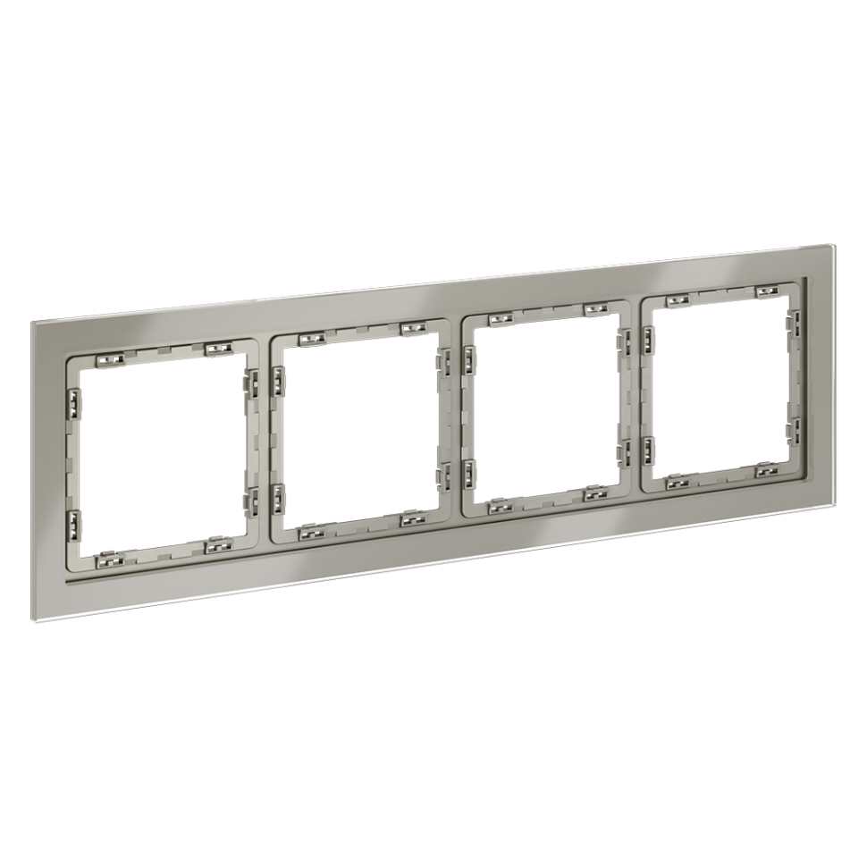 Рамка стеклянная VOLTUM S70 на 4 поста, (шелк, стекло)