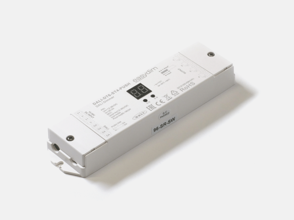  EasyDim Декодер DALI диммер 12-24В, Push-dim,4 адреса, DALI-DT6-ST4-PUSH