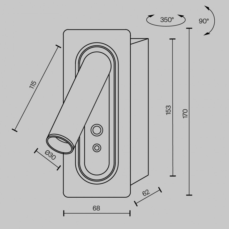 Настенный светильник Maytoni Axiom MOD495WL-L3B3K