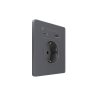 Systeme Infinity, Розетка С/У с ЗК и зар.устр.USB А+С 20Вт (250В, 16А, защ.шт.), Вулканический пепел