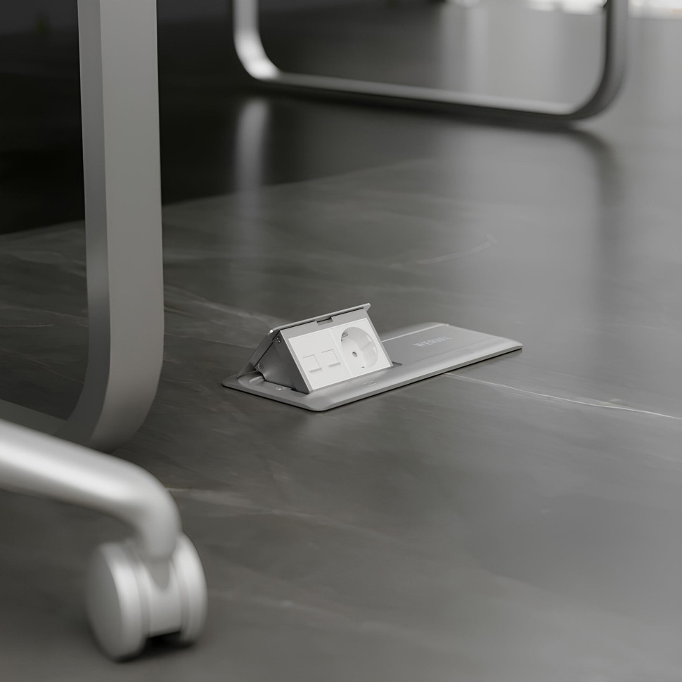 W8078065/ Выдвижной блок (Лючок) на 8 модулей (серебряный) W8078065