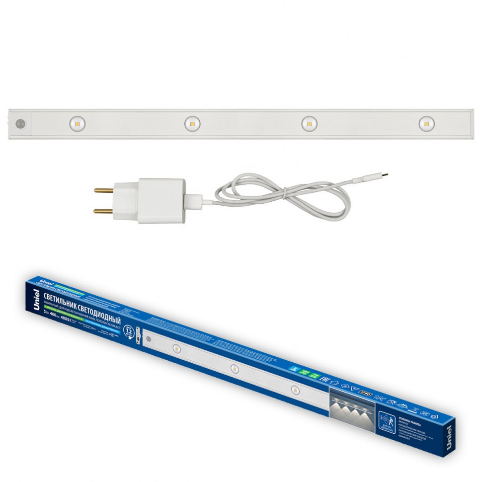 Мебельный светильник Uniel ULI-F50-5W/4000K SENSOR IP40 WHITE UL-00011956