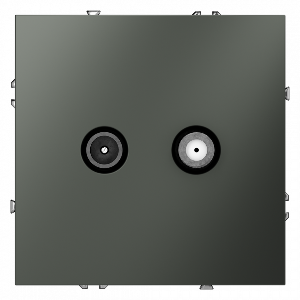 Розетка телевизионнная встраиваемая VOLTUM S70 оконечная TV+SAT, (титан) VLS060406