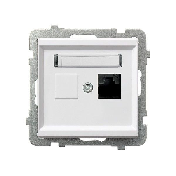 Розетка компьютерная Ospel Sonata Белый 1-я, категория 5e, RJ-45,