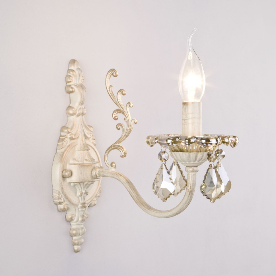 Бра с хрусталем 3281/1 античная бронза / прозрачный хрусталь