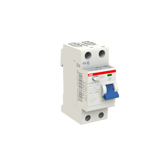 Устройство защитного отключения (УЗО) ABB F202 A-40/0.03 Тип-A  2P 40A 30мА 2CSF202101R1400