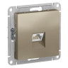 Розетка Systeme Electric Atlas Design RJ-45 кат. 6a, шампань ATN000586