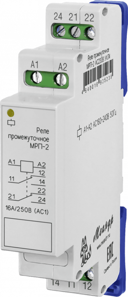 Реле промежуточное МРП-2 ACDC24В УХЛ4 Меандр