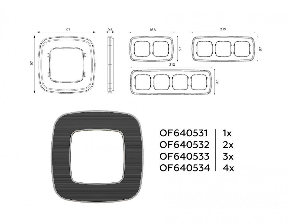 Рамка OMEGA Coint (Черный Стекло органическое/Сталь) 4-ая OF640534
