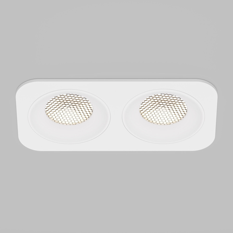 Светильник встраиваемый светодиодный с антибликовой решеткой Tetro 20W 3000K белый IP44 15277/LED