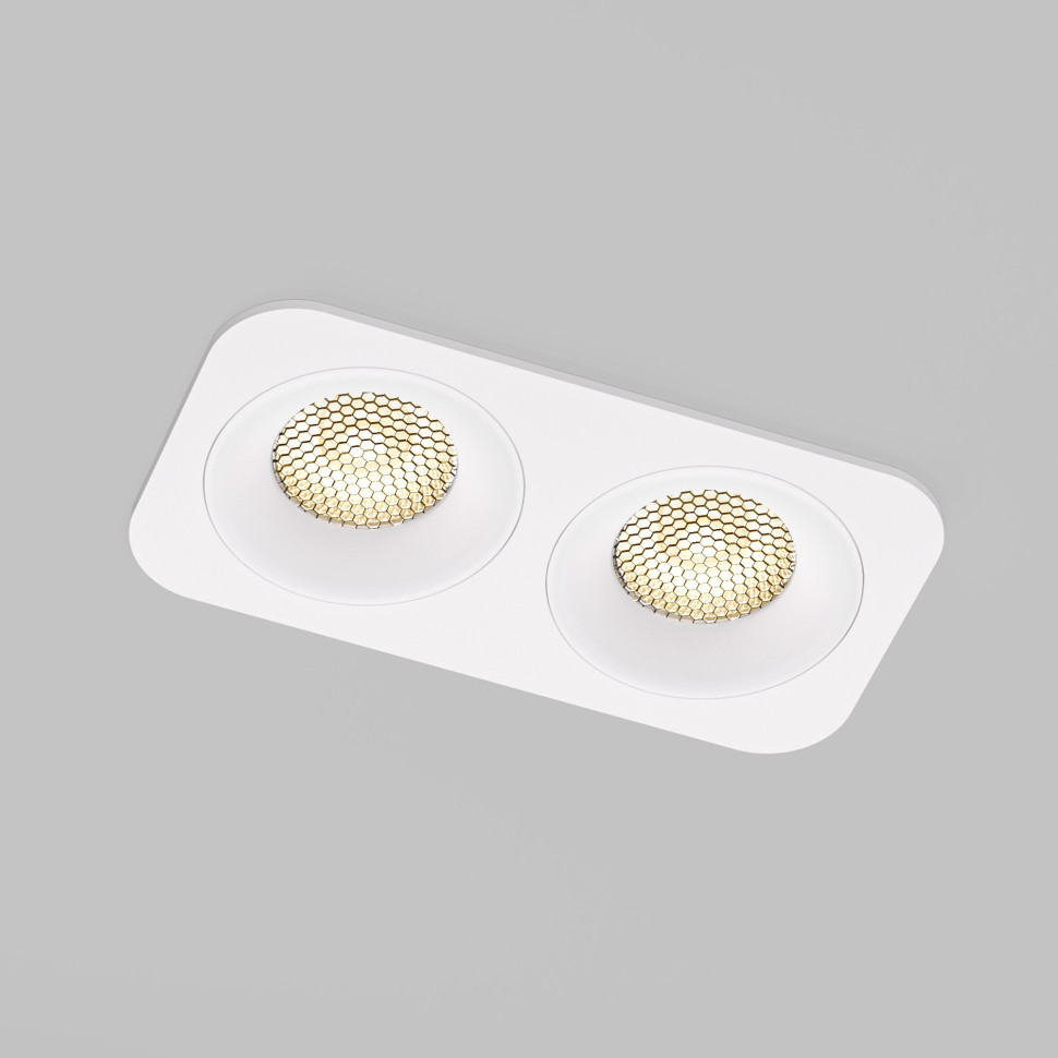 Светильник встраиваемый светодиодный с антибликовой решеткой Tetro 20W 3000K белый IP44 15277/LED