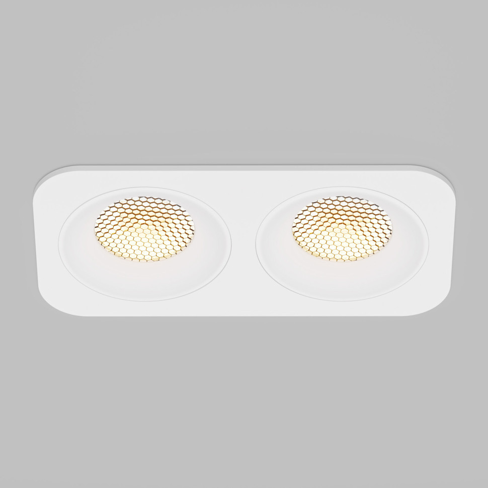 Светильник встраиваемый светодиодный с антибликовой решеткой Tetro 20W 3000K белый IP44 15277/LED