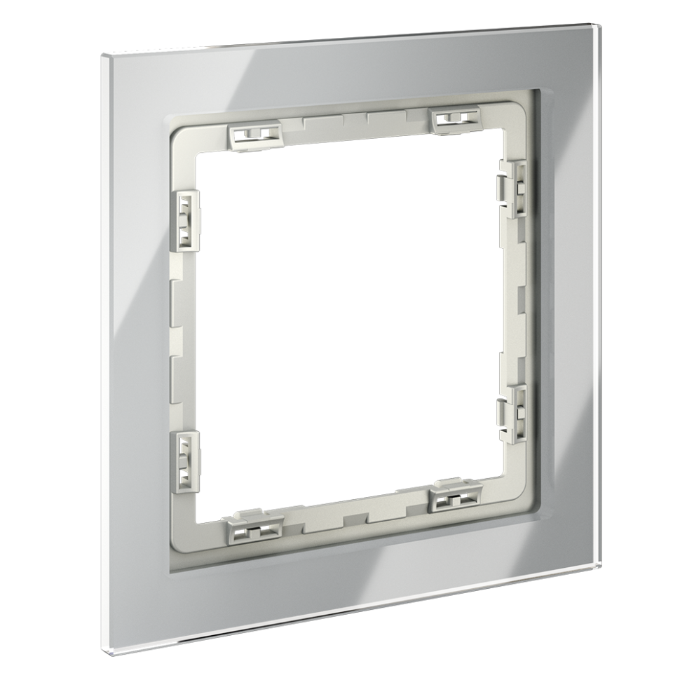 Рамка стеклянная VOLTUM S70 на 1 пост, (сталь, стекло)