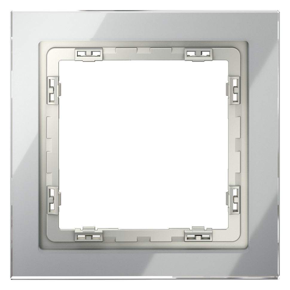 Рамка стеклянная VOLTUM S70 на 1 пост, (сталь, стекло)
