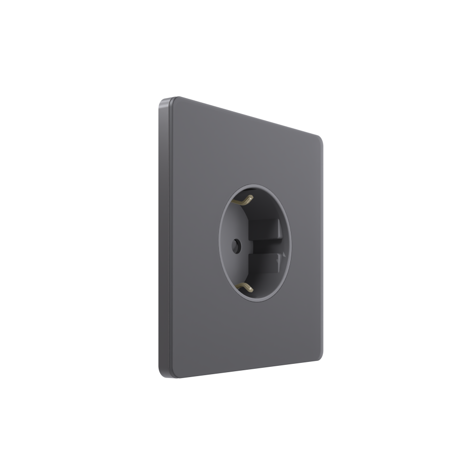 Systeme Infinity, Розетка С/У с ЗК (250В, 16А, защит.шторки), Вулканический пепел