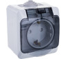 Розетка с заземлением со шторками IP44 16А 250B Серая Systeme Electric Этюд PA16-044C