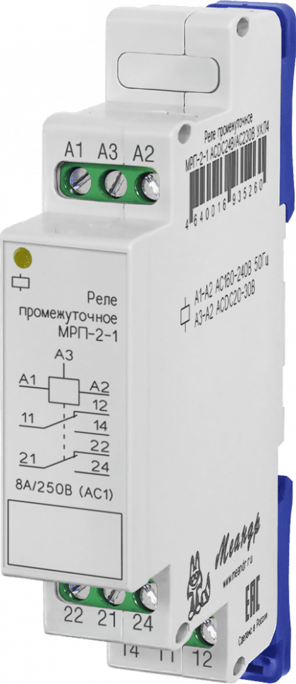 Реле промежуточное МРП-2-1 ACDC24В/AC230В УХЛ4 Меандр