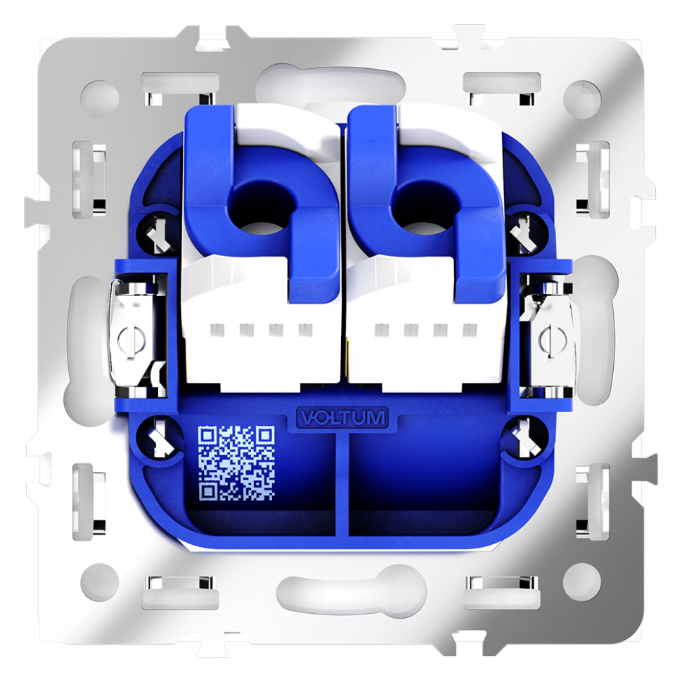 Розетка компьютерная двойная встраиваемая VOLTUM S70 RJ45+RJ45 кат.6 (белый глянцевый) VLS060201