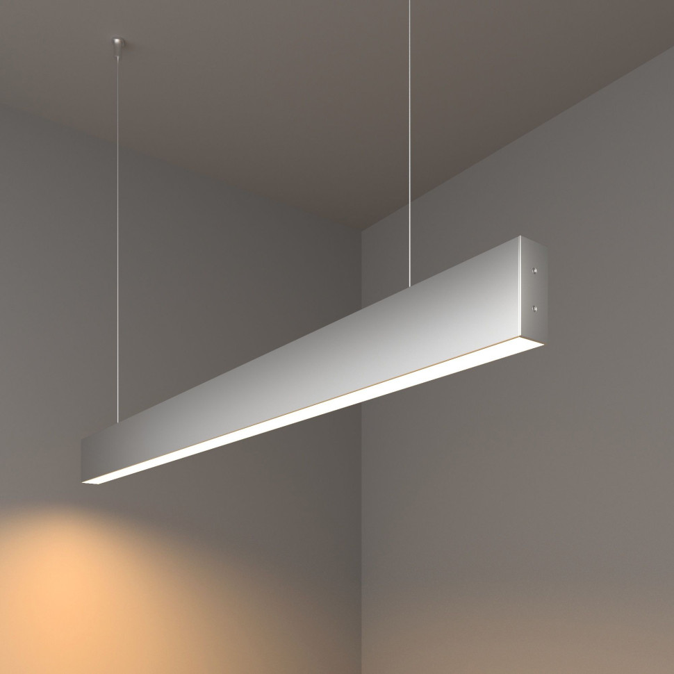 Линейный светодиодный подвесной односторонний светильник 103см 20Вт 3000К серебряный LSG-01-1-8*103-16-3000-MS