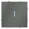 Выключатель одноклавишный проходной с подсветкой LED, (серый)  