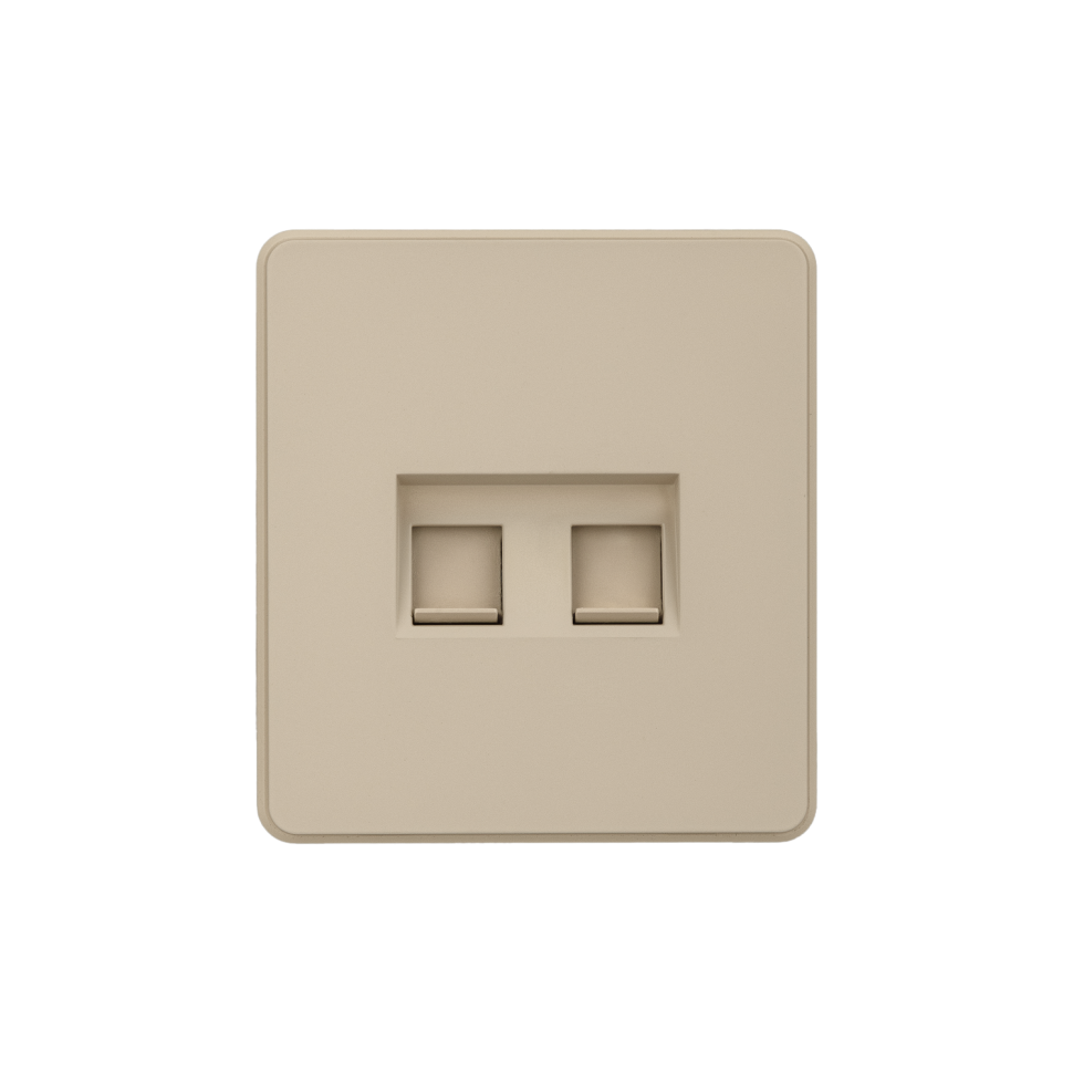  KRANZ Розетка ROUND компьютерная двойная RJ45+RJ45 кат6 с/у шелк KRANZ KR-78-0725-7