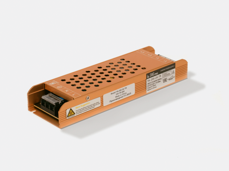  SWG PRO Блок питания для светодиодной ленты, с диммированием TRIAC 200Вт, 24В, YA-200-24-TR