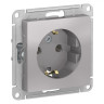 Розетка силовая Systeme Electric Atlas Design алюминий ATN000343