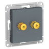 Аудиорозетка Schneider Electric Atlas Design двухместная, грифель ATN000787