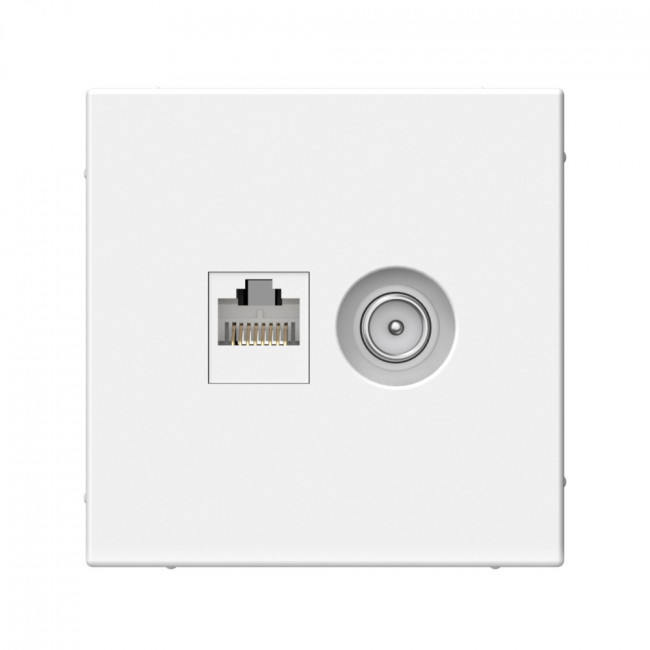 Розетка TV+RJ-45 кат. 5e Schneider Electric Art Gallery белая GAL000189