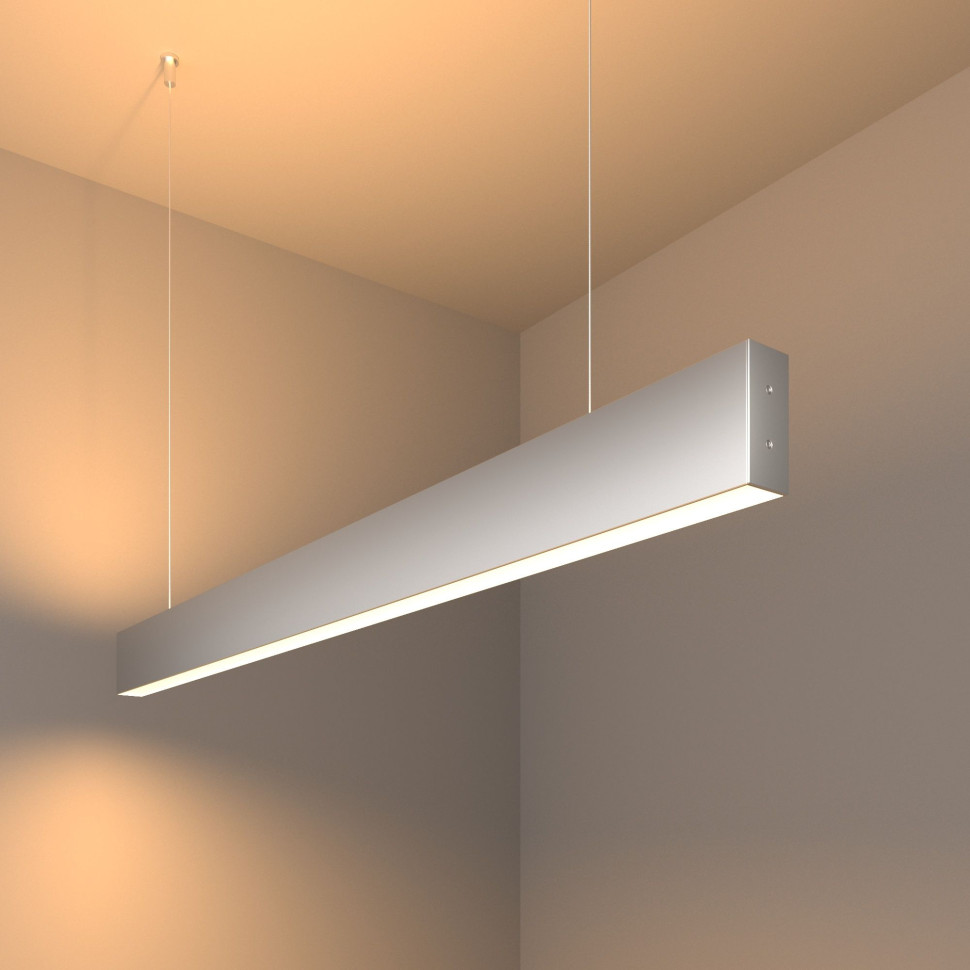 Линейный светодиодный подвесной двусторонний светильник 103см 40Вт 3000К серебряный LSG-01-2-8*103-32-3000-MS