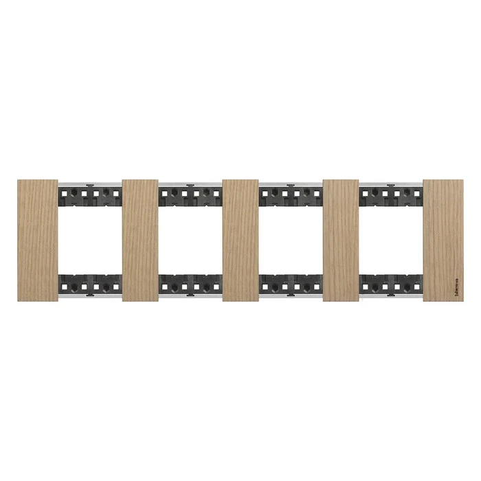 Рамка четверная (2+2+2+2 мод) без суппорта немецкий стандарт Bticino Living Now дуб