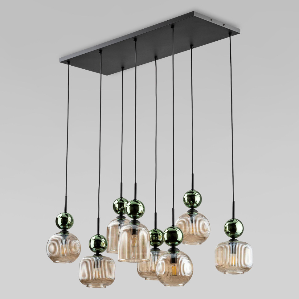 Подвесной светильник со стеклянными плафонами 11151 Sophia Green Cognac