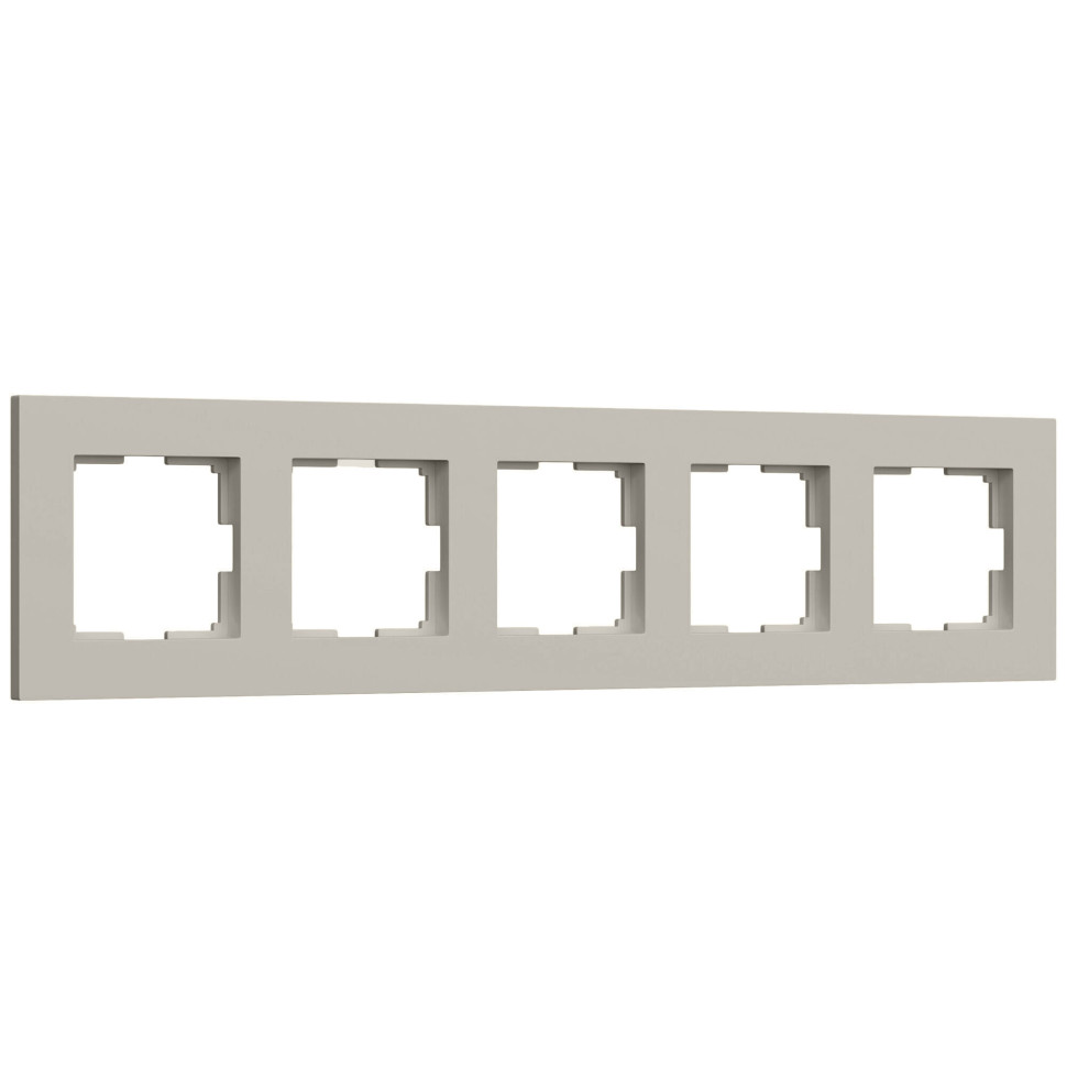 W0052917/ Рамка на 5 постов Slab (дымчатый софт) W0052917