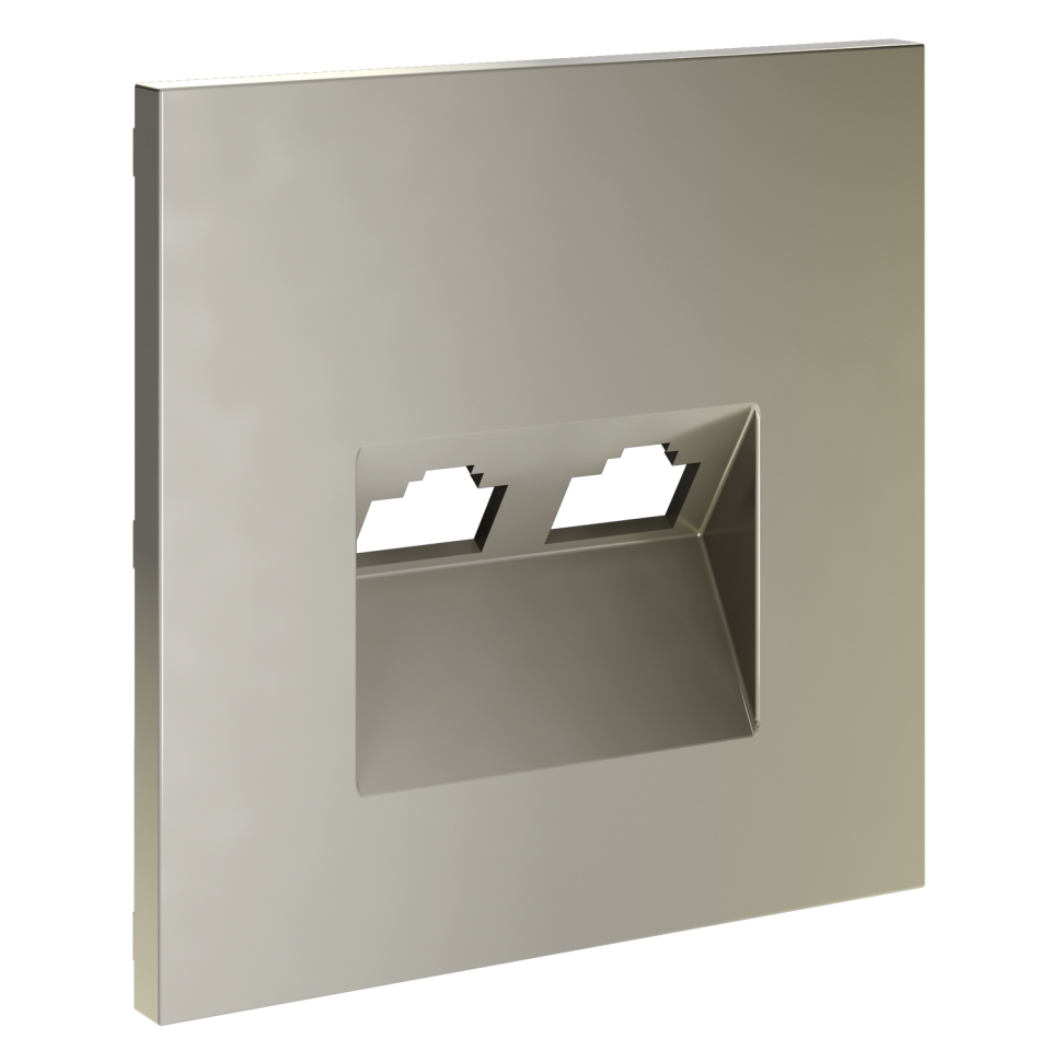 Накладка для розетки компьютерной двойной RJ45+RJ45 кат.6, S70 (шелк)