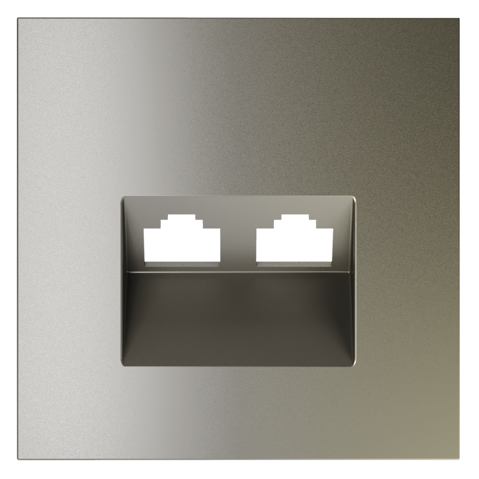 Накладка для розетки компьютерной двойной RJ45+RJ45 кат.6, S70 (шелк)