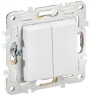 IEK SKANDY Выключатель 2-клавишный проходной 10А SK-V05W арктический белый , SK-V22-0-10-K01